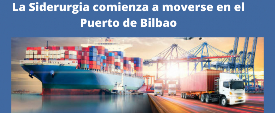 Productos siderúrgicos retenidos en el Puerto de Bilbao con motivo de la huelga del transporte de mercancías comienzan a ser transportados.