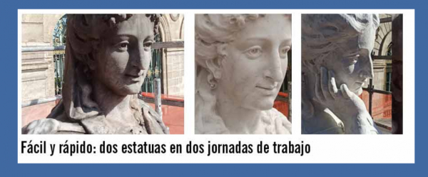 Restauración de estatuas de mármol con IBIX y microesferas de vidrio